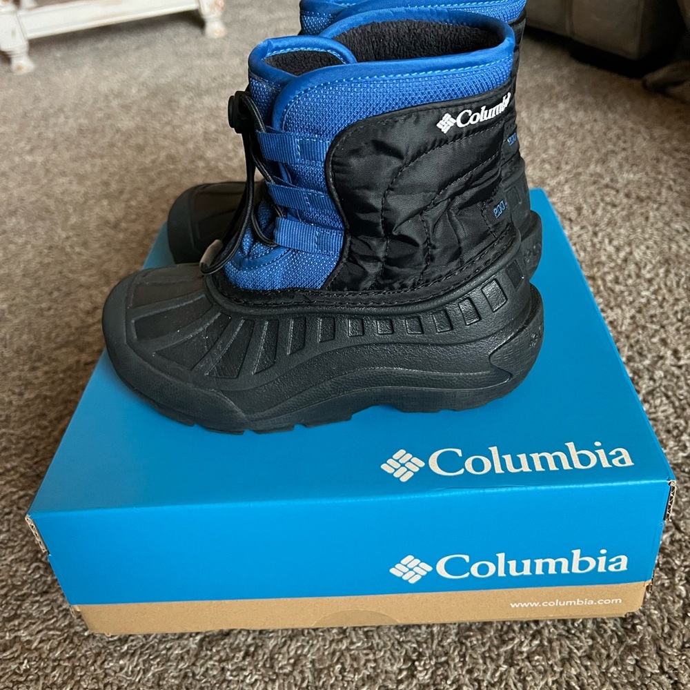 Columbia Kids' Black and Blue Snow Boots